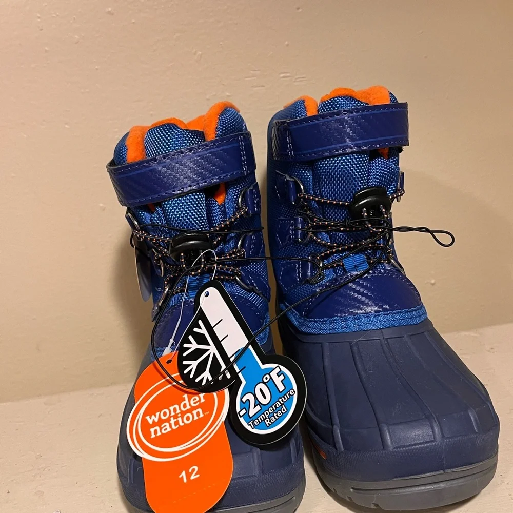 Wonder Nation Kids' Blue and Orange Snow Boots
